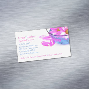 Carte De Visite Magnétique Fleurs de massage spas