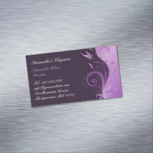 Carte De Visite Magnétique Floral pourpre