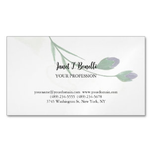 Carte De Visite Magnétique Flore Élégant Plaque Simple Professionnel