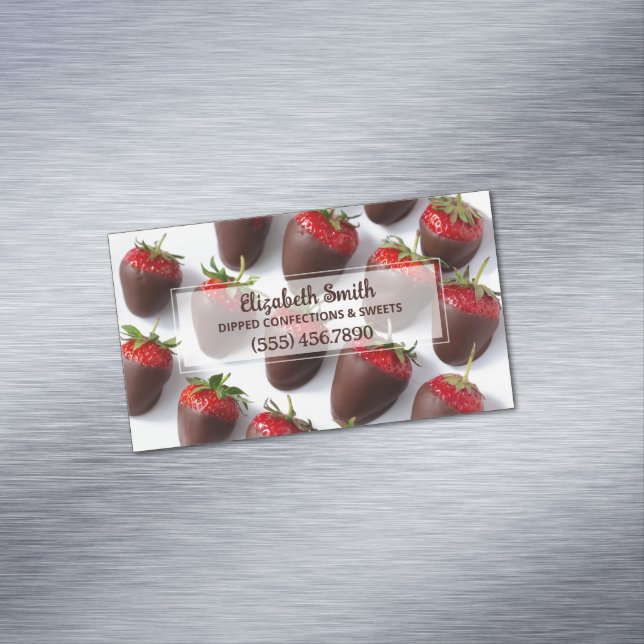 Carte De Visite Magnétique Fraises couvertes de chocolat (In Situ)