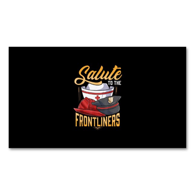 Carte De Visite Magnétique Funny Police Pompier Frontliner Infirmières Cadeau (devant)