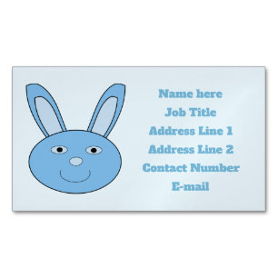 Carte De Visite Magnétique Garçon Lapin Visage Printemps Pâques Personnalisé