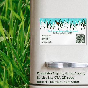 Carte De Visite Magnétique 🌿 🦋 Garden Health : Service professionnel de soi