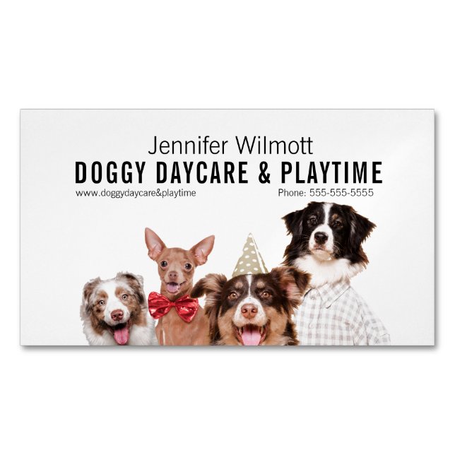 Carte De Visite Magnétique Garderie Doggy (devant)