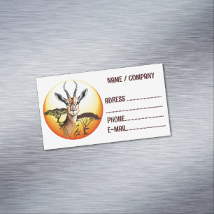 Carte De Visite Magnétique Gazelle Antelope africaine animal sauvage