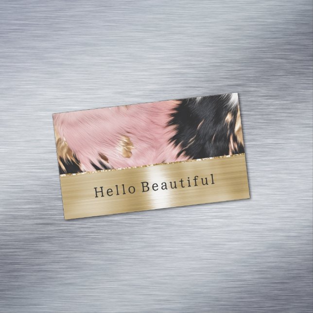 Carte De Visite Magnétique Glam Gold Rose noir (In Situ)