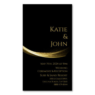 Carte De Visite Magnétique Golden Elegance-Mariage Sauvez notre date