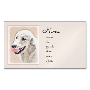 Carte De Visite Magnétique Golden Retriever avec Tennis Ball Peinture Chien A