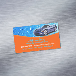 Carte De Visite Magnétique Gouttes d'eau de detailing automobile