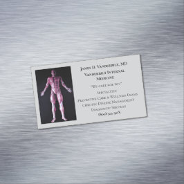 Carte De Visite Magnétique Grey Human Body Médecine interne Médecin Médicale