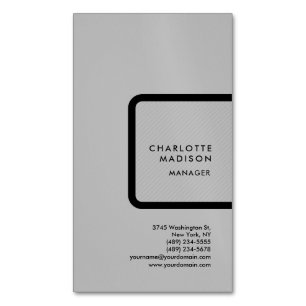 Carte De Visite Magnétique Gris Moderne Simple Minimaliste Plat Professionnel