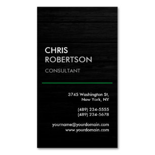Carte De Visite Magnétique Gris noir vertical attrayant