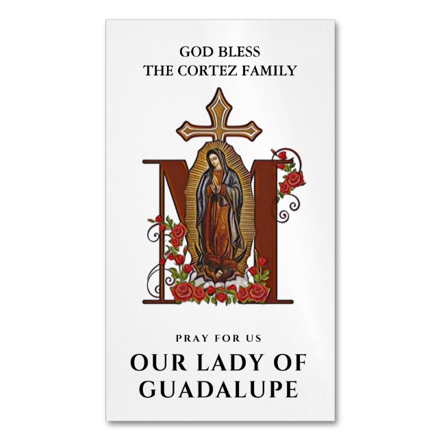 Carte De Visite Magnétique Guadalupe Prière de la Vierge catholique (devant Vertical)