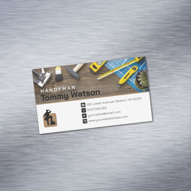 Carte De Visite Magnétique Handy Man | Construction | Entrepreneur (In Situ)