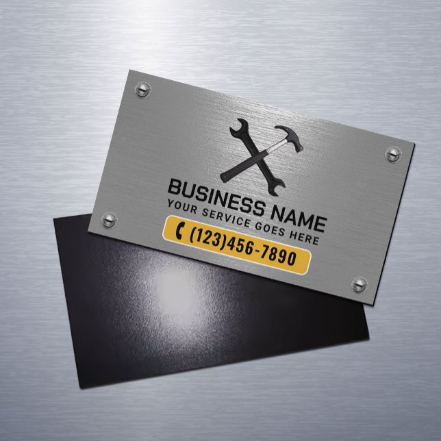 Carte De Visite Magnétique Handyman Service d'entretien de réparation Faux Me (Créateur téléchargé)
