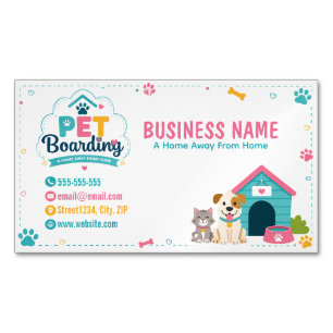 Carte De Visite Magnétique Hébergement d'animaux ludique avec code QR