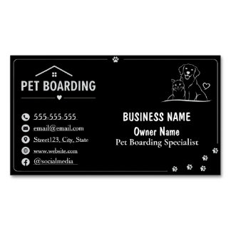 Carte De Visite Magnétique Hébergement personnalisé pour animaux de compagnie