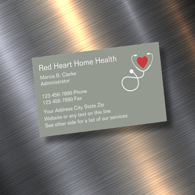 Carte De Visite Magnétique Home Health Nursing Medical (Créateur téléchargé)