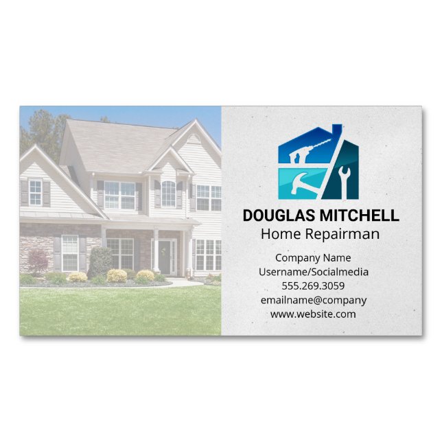 Carte De Visite Magnétique Home Renovation Tools | General Contractor (devant)