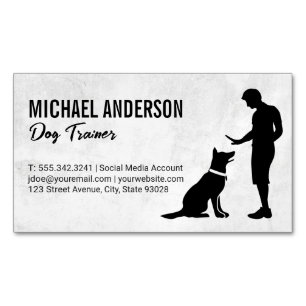 Carte De Visite Magnétique Homme Entraînement chien