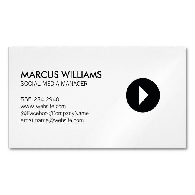 Carte De Visite Magnétique Icône Lecture du Gestionnaire de médias sociaux (devant)