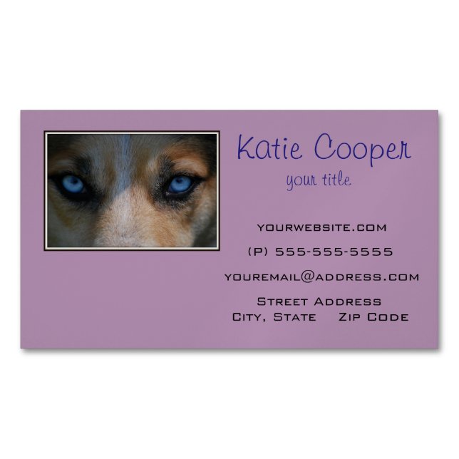 Carte De Visite Magnétique Icy Blue Canine Eyes (devant)