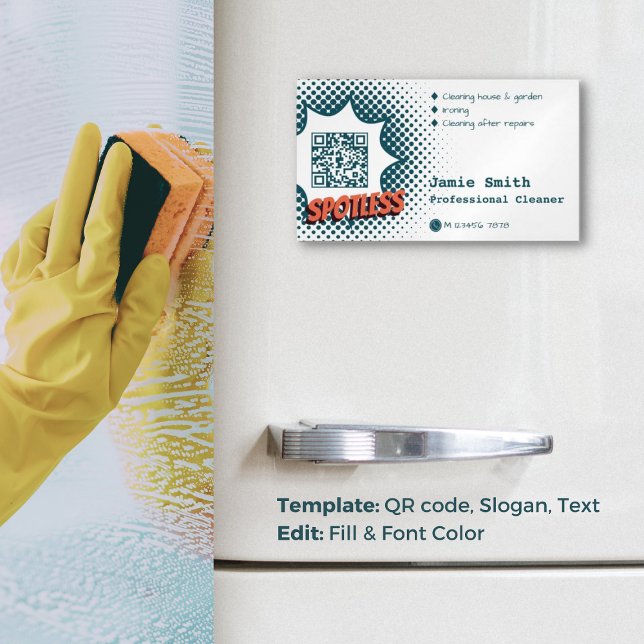 Carte De Visite Magnétique Impressions sans tache : Nettoyage de maison profe (Spotless Impressions: Professional House Cleaning Business Card Magnet)