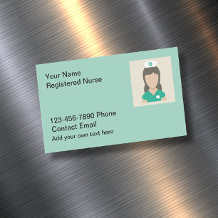 Carte De Visite Magnétique Infirmière enregistrée simple magnétique