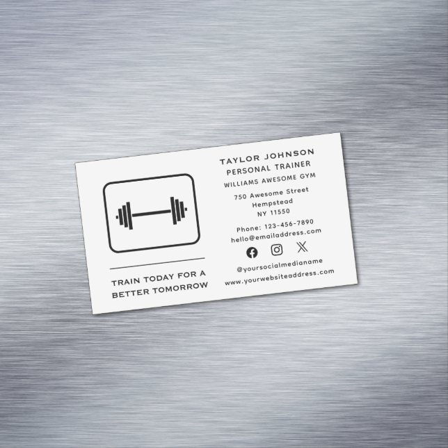 Carte De Visite Magnétique Instructeur de conditionnement physique du formate (In Situ)