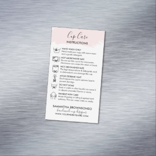 Carte De Visite Magnétique Instruction d'entretien de tasse rose personnalisa