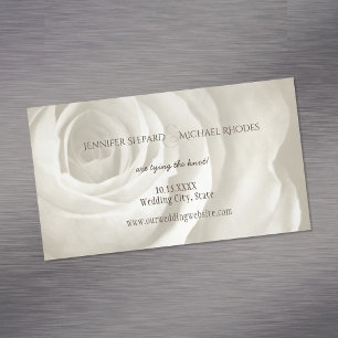 Carte De Visite Magnétique ivoire floral simple mariage élégant enregistrer l