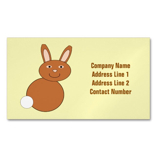 Carte De Visite Magnétique Joyeux lapin de Pâques sur mesure (devant)