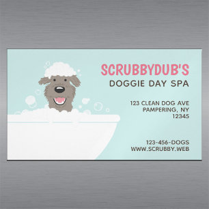 Carte De Visite Magnétique Lavage de chien du Groomer   d'animal familier