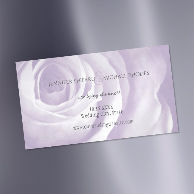 Carte De Visite Magnétique lavender rose mariage simple élégant enregistrer l (Créateur téléchargé)