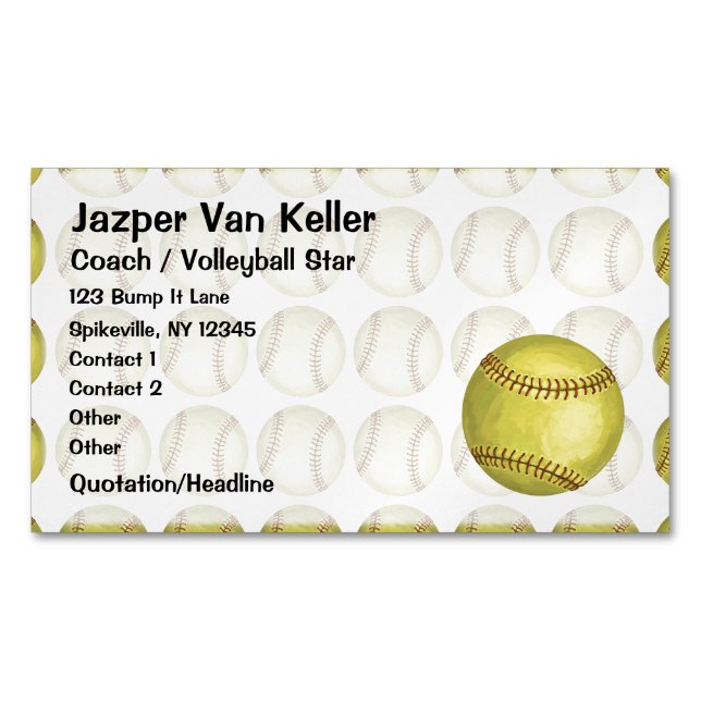Carte De Visite Magnétique Le base-ball de motif (devant)