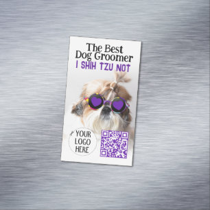 Carte De Visite Magnétique Le meilleur toiletteur Chih Tzu Pas Logo Code QR