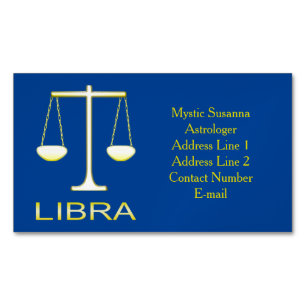 Carte De Visite Magnétique Libra Golden Scales Star Sign Custom