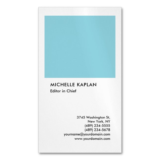 Carte De Visite Magnétique Linge Professionnel Exclusif Spécial Bleu Blanc (devant Vertical)