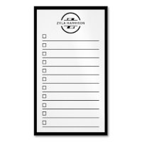 Liste de tâches à faire avec monogramme noir et bl