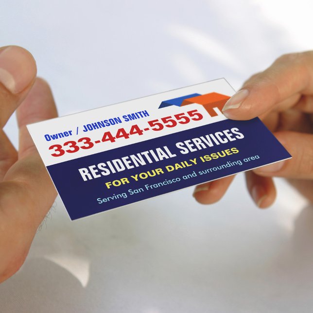 Carte De Visite Magnétique Logement d'urgence local et services résidentiels (Créateur téléchargé)