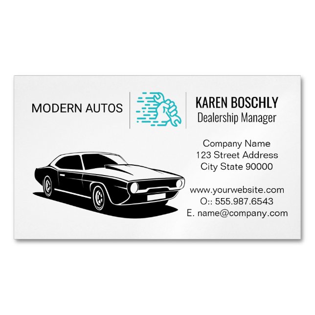 Carte De Visite Magnétique Logo automatique | Une clé à main (devant)