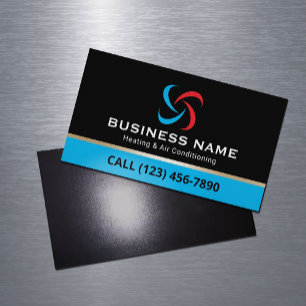 Carte De Visite Magnétique Logo CVC Professionnel Chauffage & Climatisation