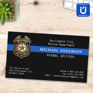 Carte De Visite Magnétique Logo de l'agent de police personnalisé