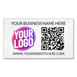 Carte De Visite Magnétique Logo de l'équipe de votre entreprise & Code QR & T