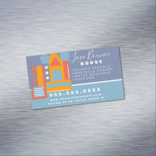Carte De Visite Magnétique Logo de Maison à Ressort Location de Fête de Carna
