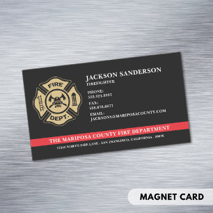 Carte De Visite Magnétique Logo du pompier sur mesure