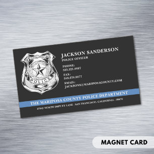 Carte De Visite Magnétique Logo du service de police personnalisé