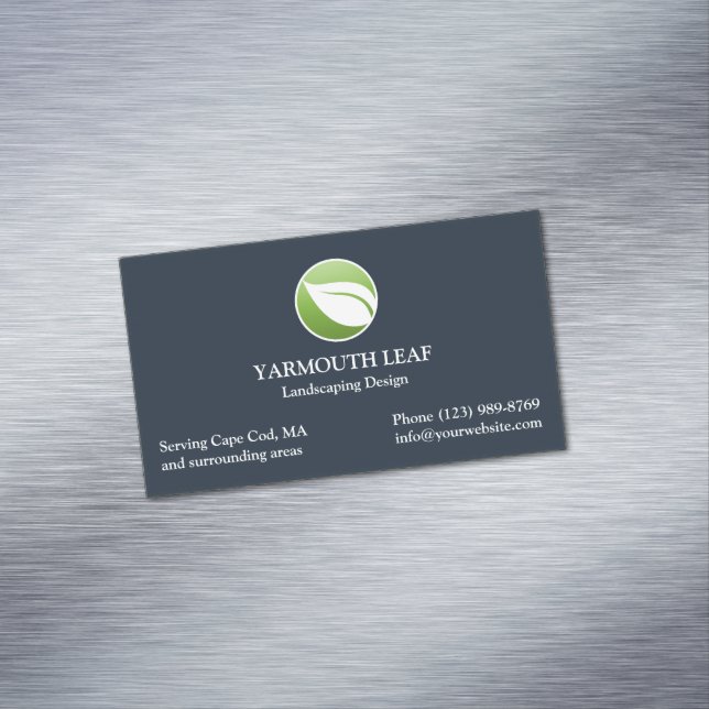 Carte De Visite Magnétique Logo Feuille d'entretien de pelouse (In Situ)