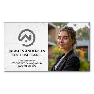 Carte De Visite Magnétique Logo immobilier moderne   Femme d'affaires