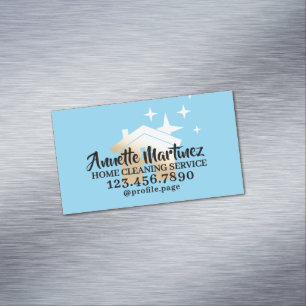 Carte De Visite Magnétique Logo maison d'or nettoyage